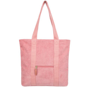Fashion Women Corduroy Shoulder Bag Pink Corduroy Shopping Tote Bag with Inner Pocket