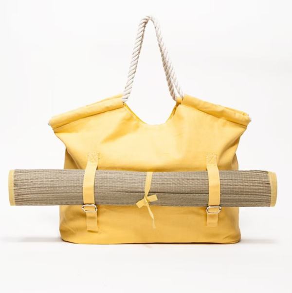 Woman Fashion Canvas Beach Tote and  Can Carry Beach Mat Polyester Yoga Bag