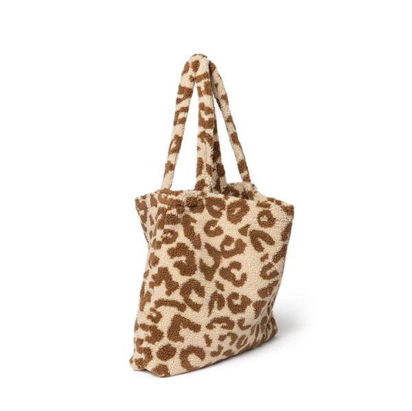 Fashion Winter Leopard Teddy Tote Bag Mommy Bag Sherpa Stroller Hanging Bag - 画像 3