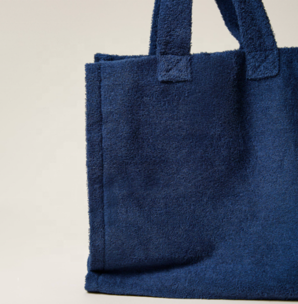 Nylon Terry Tote Bag Cute Terry Cloth Shopping Bag Shoulder Quilted Toweling Tote Bag - Image 2