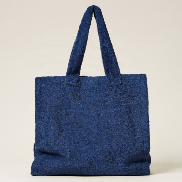 Nylon Terry Tote Bag Cute Terry Cloth Shopping Bag Shoulder Quilted Toweling Tote Bag - Image 5