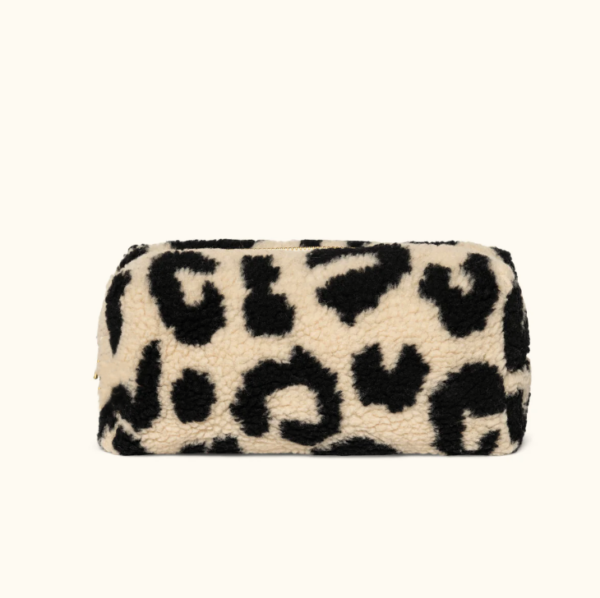 Teddy Plush Pink Floral Makeup Bag Cosmetic Travel Bag Teddy Woman Sherpa Soft Fleece - صورة 6