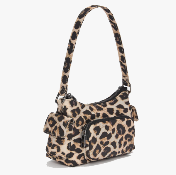 Fashion Women's Leopard Print PU Leather Shoulder Bag Vintage Zipper Underarm Bags - 画像 2