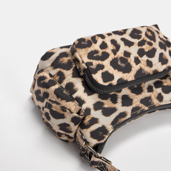 Fashion Women's Leopard Print PU Leather Shoulder Bag Vintage Zipper Underarm Bags - 画像 4