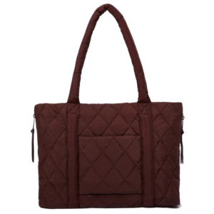 Nylon Women's Puffer Totes Fashion Quilted Shoulder Crossbody Bag Solid Color Rhombus Down Padded Handbag