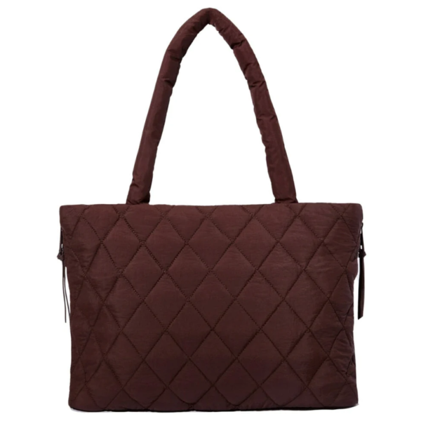 Nylon Women's Puffer Totes Fashion Quilted Shoulder Crossbody Bag Solid Color Rhombus Down Padded Handbag - 영상 3