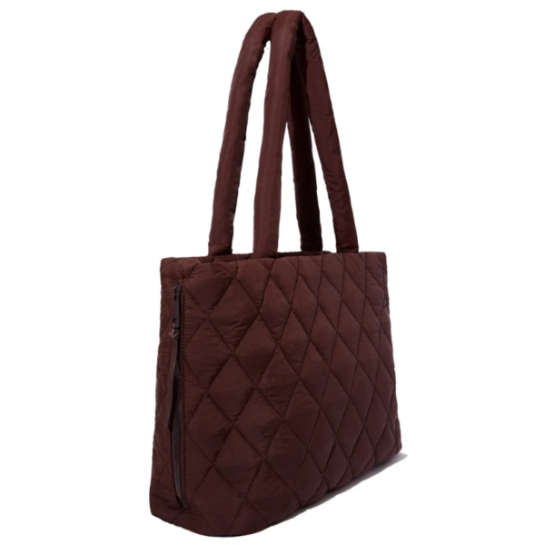 Nylon Women's Puffer Totes Fashion Quilted Shoulder Crossbody Bag Solid Color Rhombus Down Padded Handbag - 영상 4