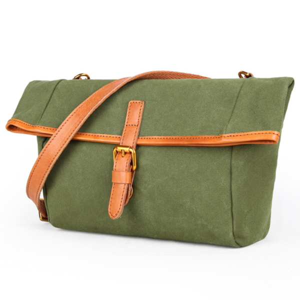 Custom Logo Shopping Bag Crossbody Canvas Messenger Bag Large Cotton Canvas Tote Bag - 画像 4