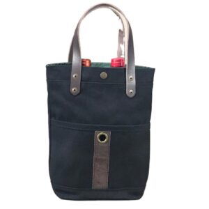 Canvas 2 Bottle Wine Tote Bag Carrier Leakproof Insulated Wine Cooler Bag