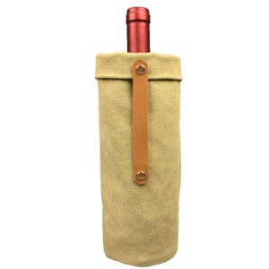 Festival Canvas Single Wine Gift Bag Waterproof Canvas Wine Bottle Bag