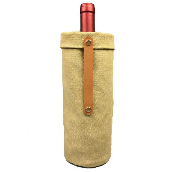 Festival Canvas Single Wine Gift Bag Waterproof Canvas Wine Bottle Bag - 영상 2