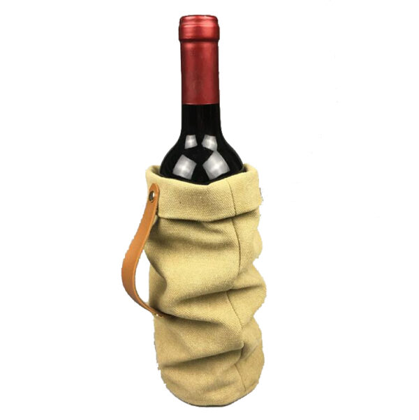 Festival Canvas Single Wine Gift Bag Waterproof Canvas Wine Bottle Bag - 영상 3