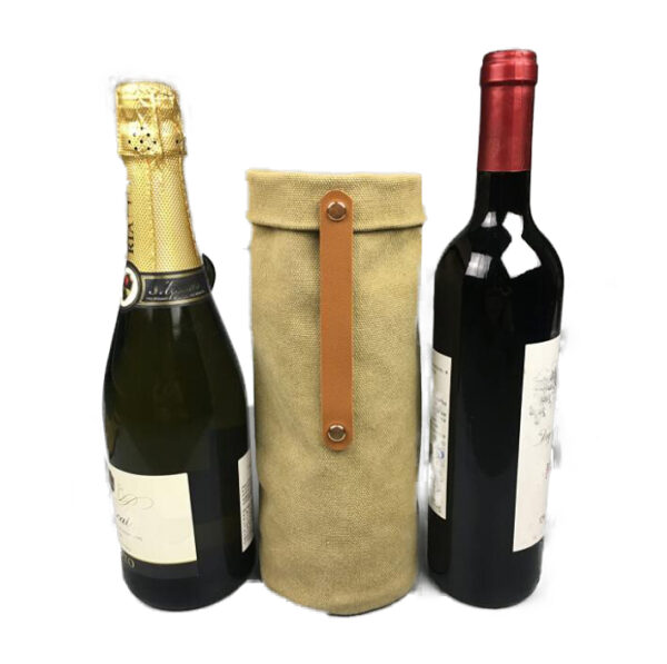 Festival Canvas Single Wine Gift Bag Waterproof Canvas Wine Bottle Bag - 영상 4