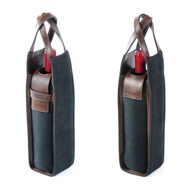 Festival Canvas Single Wine Gift Bag Waterproof Canvas Wine Bottle Bag - 영상 5