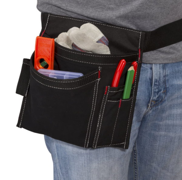 Canvas Half Short Utility Pockets Tool Bag Cleaning Tool Waist Belt Bag Working Tool Apron for Housekeeping - 画像 5