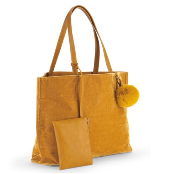 Eco Friendly Velvet Daily Bag Large Corduroy Velvet Casual Shoulder Tote Shopping Bag - Image 3