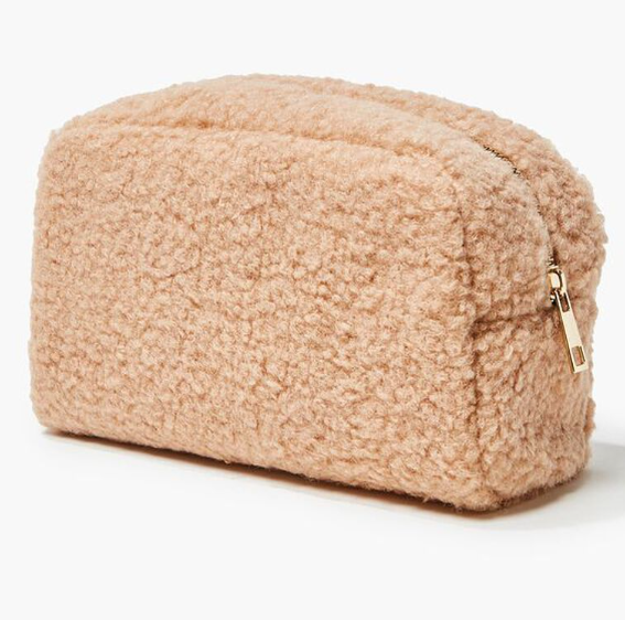 Teddy Cloth Fabric Makeup Bag Cute Cosmetics Bag Packing Cube Faux Fur Toiletry Bag - Bild 2