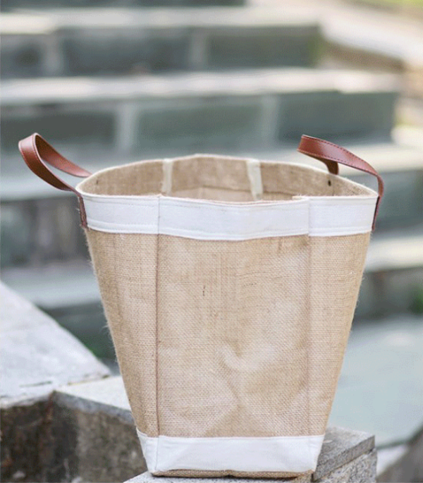 Custom Printed Logo Eco Reusable Burlap Handbag Shopping Jute Tote Bag - 画像 4