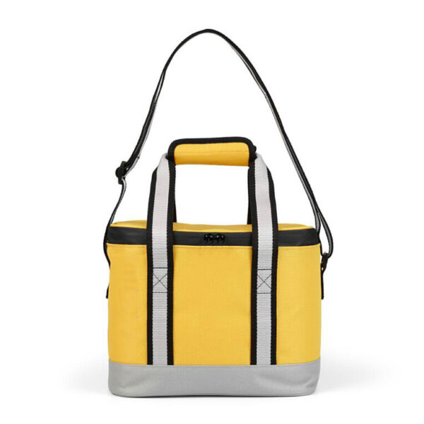 Waterproof Insulated Nylon Square Polyester Lunch Tote Bag Yellow Reusable Lunch Bag