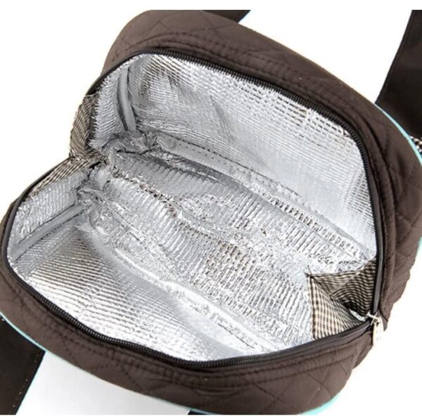 Solid Quilted New Oxford Lunch Bag Outdoor Picnic Bag Portable Large Insulation Bag - 画像 3