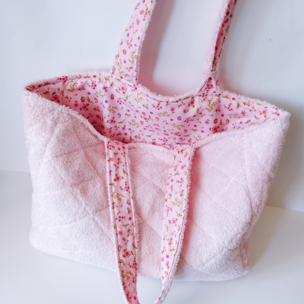 High Quality Terry Cloth Beach Tote Bag Women's Quilted Shopping Bag - Image 3