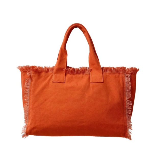 Summer Canvas Women Handbags Ladies Fringe Tassels Beach Tote Bag Cotton Canvas Tote Bag