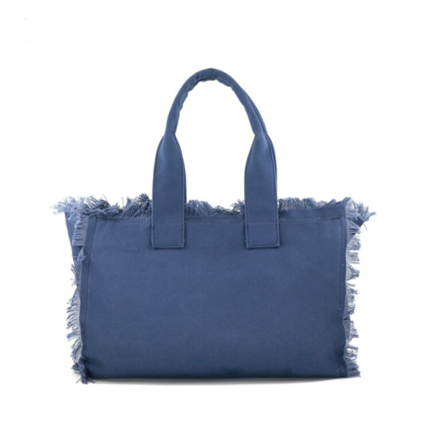 Summer Canvas Women Handbags Ladies Fringe Tassels Beach Tote Bag Cotton Canvas Tote Bag - 画像 2
