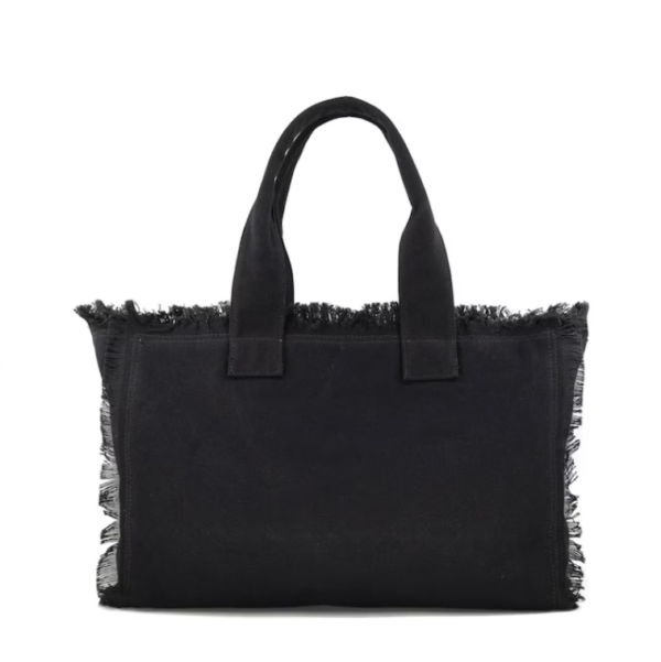Summer Canvas Women Handbags Ladies Fringe Tassels Beach Tote Bag Cotton Canvas Tote Bag - 画像 3