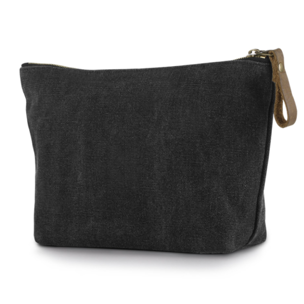 Recycled Cotton Makeup Bag Natural Canvas Cosmetic Bag Toiletry Pouch - 画像 4