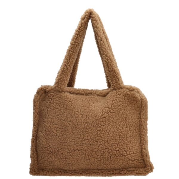 Winter Christmas Plush Faux Fur Weekend Bag Soft Warm Shoulder Crossbody Purse Shopping Teddy Tote Pink Handbags