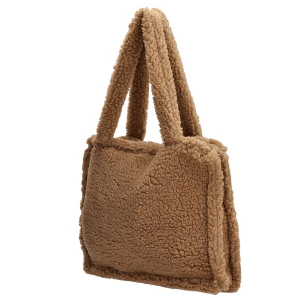 Winter Christmas Plush Faux Fur Weekend Bag Soft Warm Shoulder Crossbody Purse Shopping Teddy Tote Pink Handbags - Bild 3