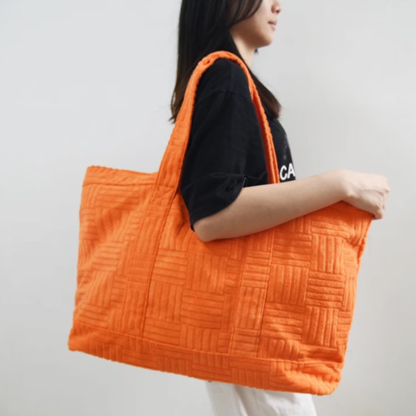 New Terry Designer Women Tote Bag Large Capacity Toweling Fabric Handbag - Image 3