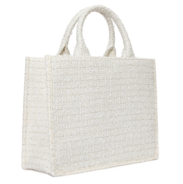 Tweed Tote Women's Bag Trendy Checkered Clash Color Vintage Design Single Shoulder Underarm Tote Bags - Image 4