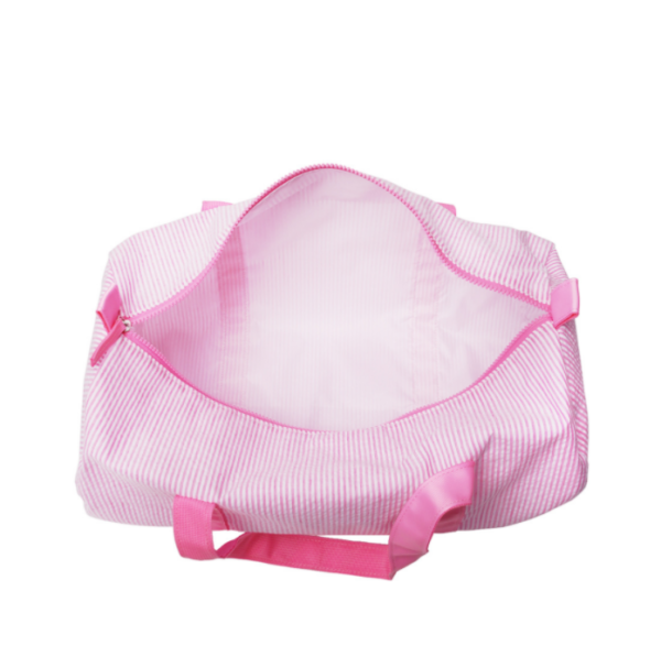 Seersucker Travel Duffle Bag Carry on Lightweight Overnight Barrel Bag Boys Girls Weekender Duffel Bag - 画像 3