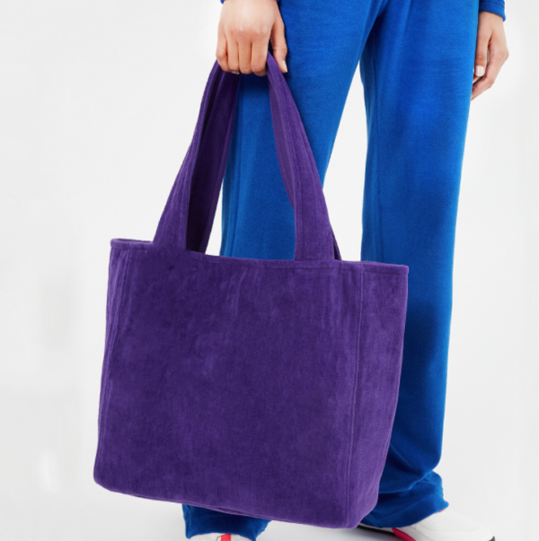 New Fashion Terry Cloth Big Capacity Shopping Trendy Towel Fabric Bags - 영상 2