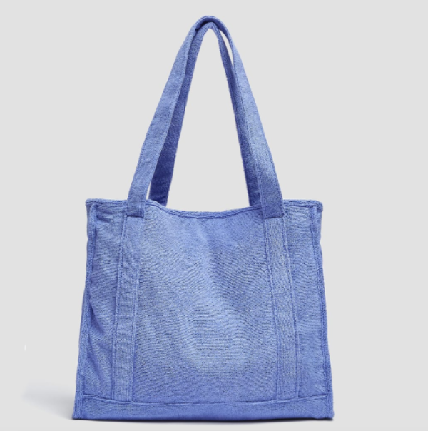 New Fashion Terry Cloth Big Capacity Shopping Trendy Towel Fabric Bags - 영상 4