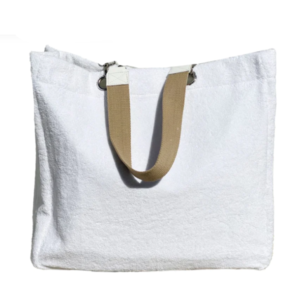 Large Eco Personalized Soft Premium Tote Cotton Terry Cloth Beach Bag Customized Beach Tote Swim Tote Bag - Image 2