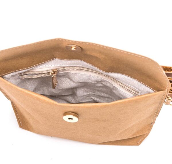 Kraft Paper Zipper Shoulder Bag Tyvek Crossbody Bag Retro Waterproof Fashion Messenger Bag - Bild 2