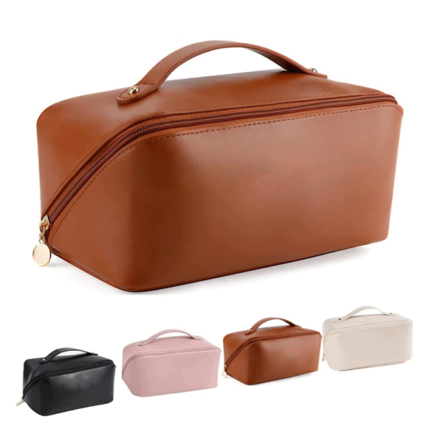 New Designed Leather Makeup Bag Fashion Hot Sale Pu Leather Cosmetic Bag - صورة 3