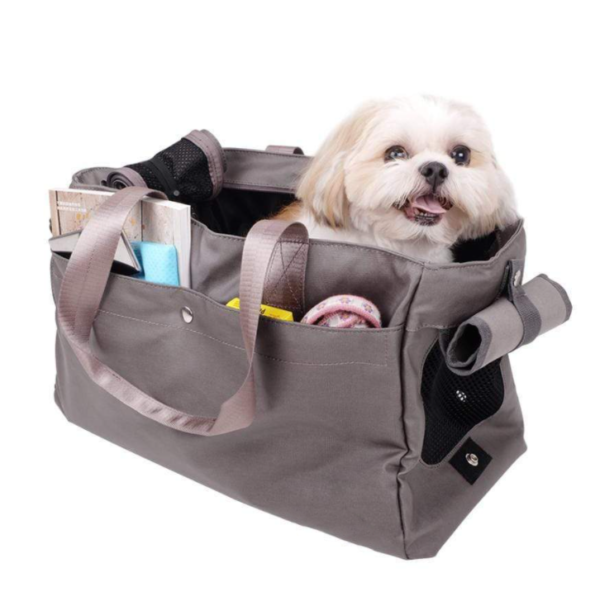 Dog Travel Carrier Breathable Mesh Soft Cushion with Multiple Pockets Convenient Picnic Outdoor Tote - Imagem 2