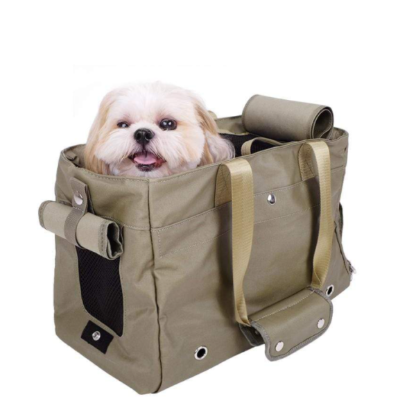 Dog Travel Carrier Breathable Mesh Soft Cushion with Multiple Pockets Convenient Picnic Outdoor Tote - Imagem 5