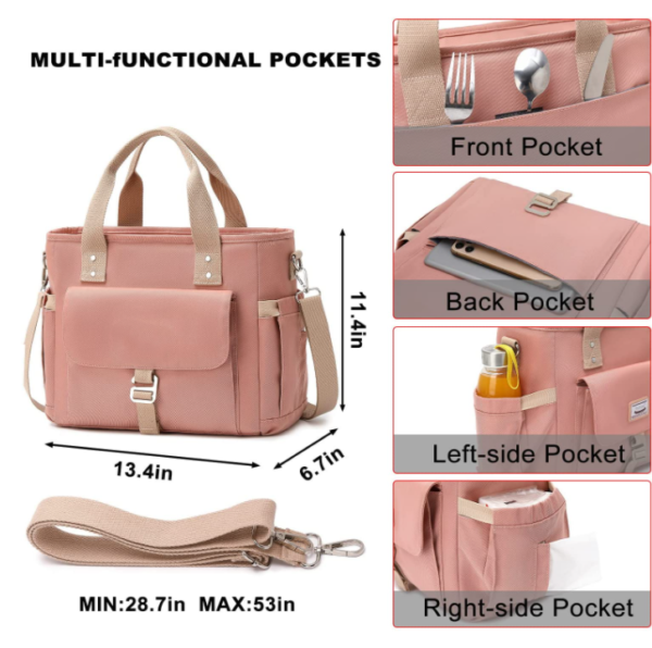 Lunch Box Leakproof Cooler Tote Portable Freezable Kids Adult Lunch Bag - Image 5
