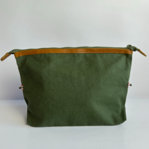 Cotton Canvas Makeup Bag with Bottom Multi Purpose Cosmetic Bag