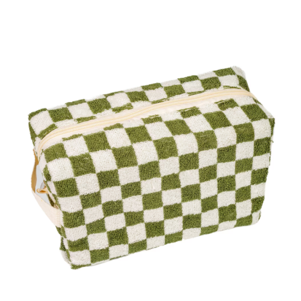 Chequer Terry Cloth Makeup Bag and Brush Storage Bag - 영상 3