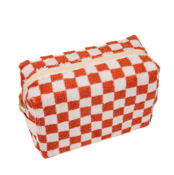 Chequer Terry Cloth Makeup Bag and Brush Storage Bag - 영상 4