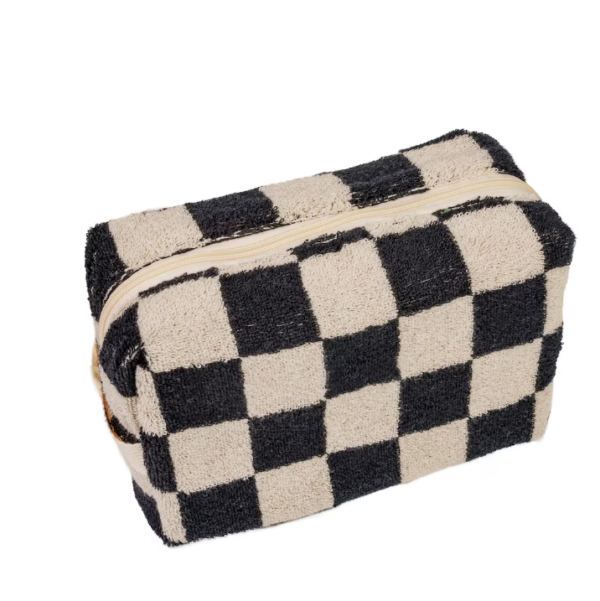 Chequer Terry Cloth Makeup Bag and Brush Storage Bag - 영상 5