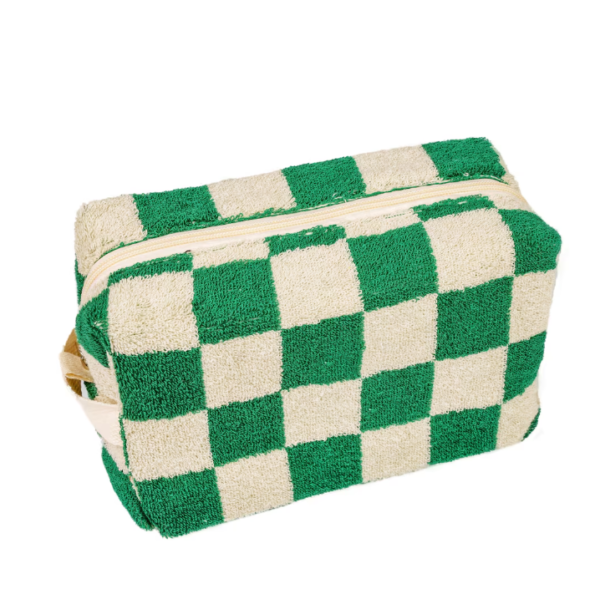 Chequer Terry Cloth Makeup Bag and Brush Storage Bag - 영상 6