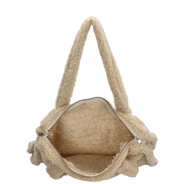 Soft Comfortable Teddy Tote Bag Fashion Sherpa Fluff Bag Toweling Cloth Beach Bag - Image 2