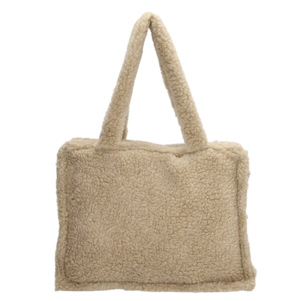 Soft Comfortable Teddy Tote Bag Fashion Sherpa Fluff Bag Toweling Cloth Beach Bag - Image 3