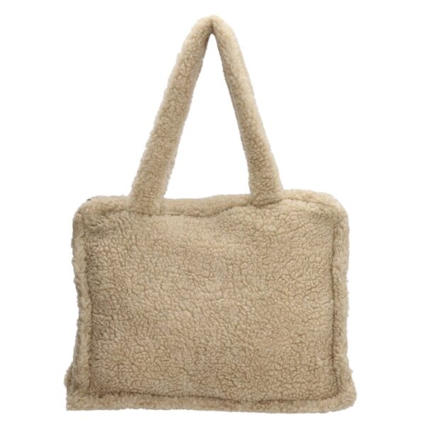 Soft Comfortable Teddy Tote Bag Fashion Sherpa Fluff Bag Toweling Cloth Beach Bag - Image 5